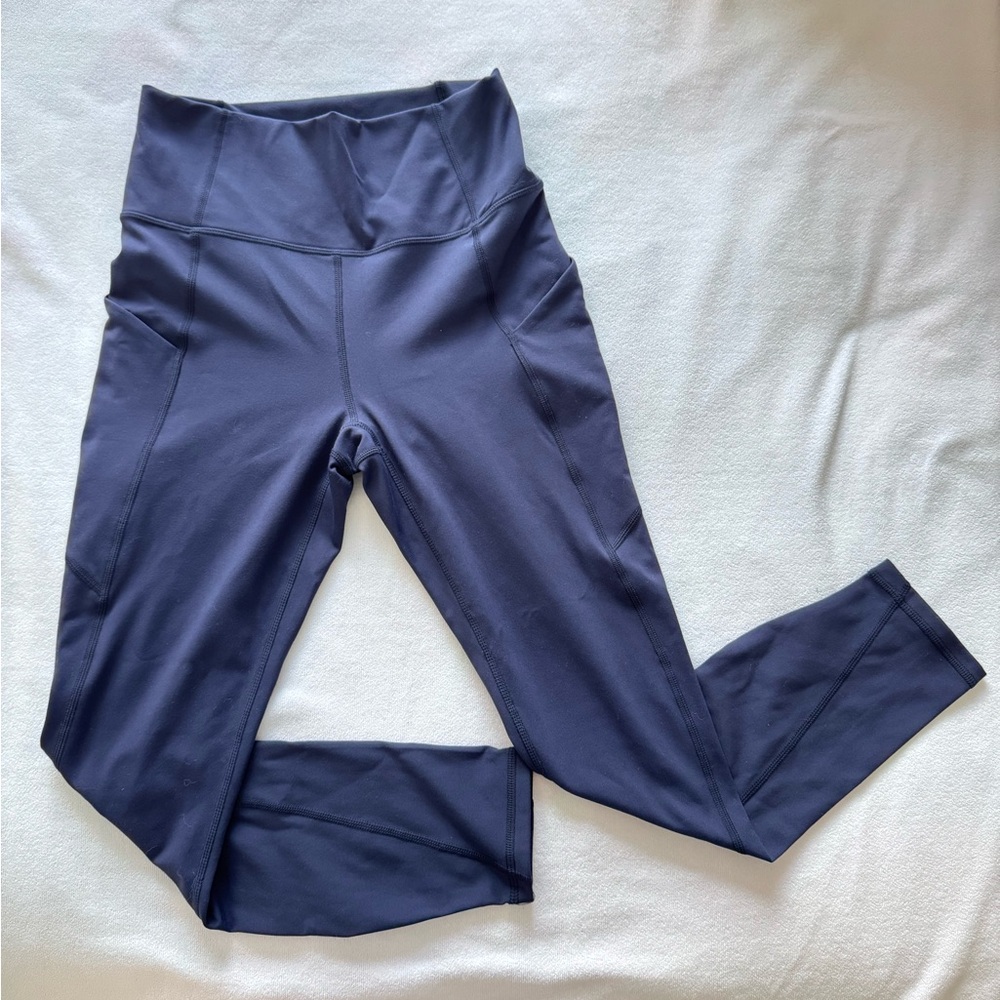 Fabletics PureLuxe High-Waisted Leggings with Pockets in Deep Blue
